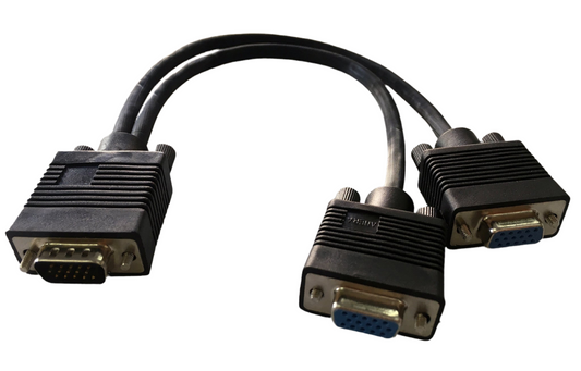 Cable en Y splitter pasivo VGA de 1 conector macho a 2 conectores hembras