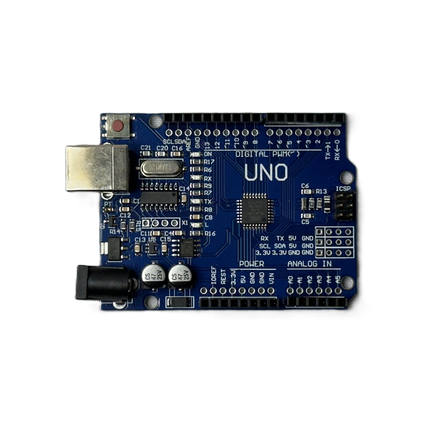 Tarjeta Uno R3 SMD Atmega 328p compatible con Arduino