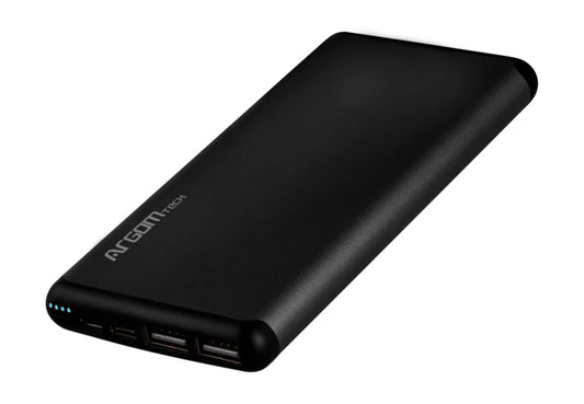 Power Bank 12000 mAh de Aluminio color Negro marca Argom