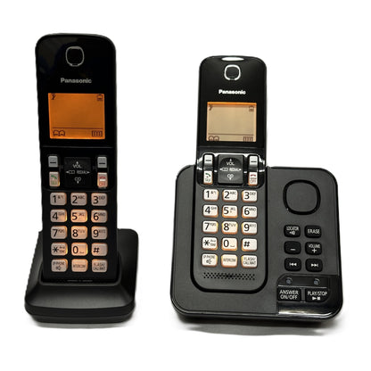 Telefono Inalambrico Doble Contestador Altavoz Caller ID marca Panasonic color Negro