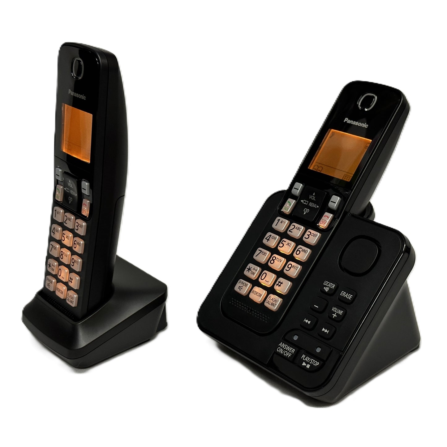 Telefono Inalambrico Doble Contestador Altavoz Caller ID marca Panasonic color Negro