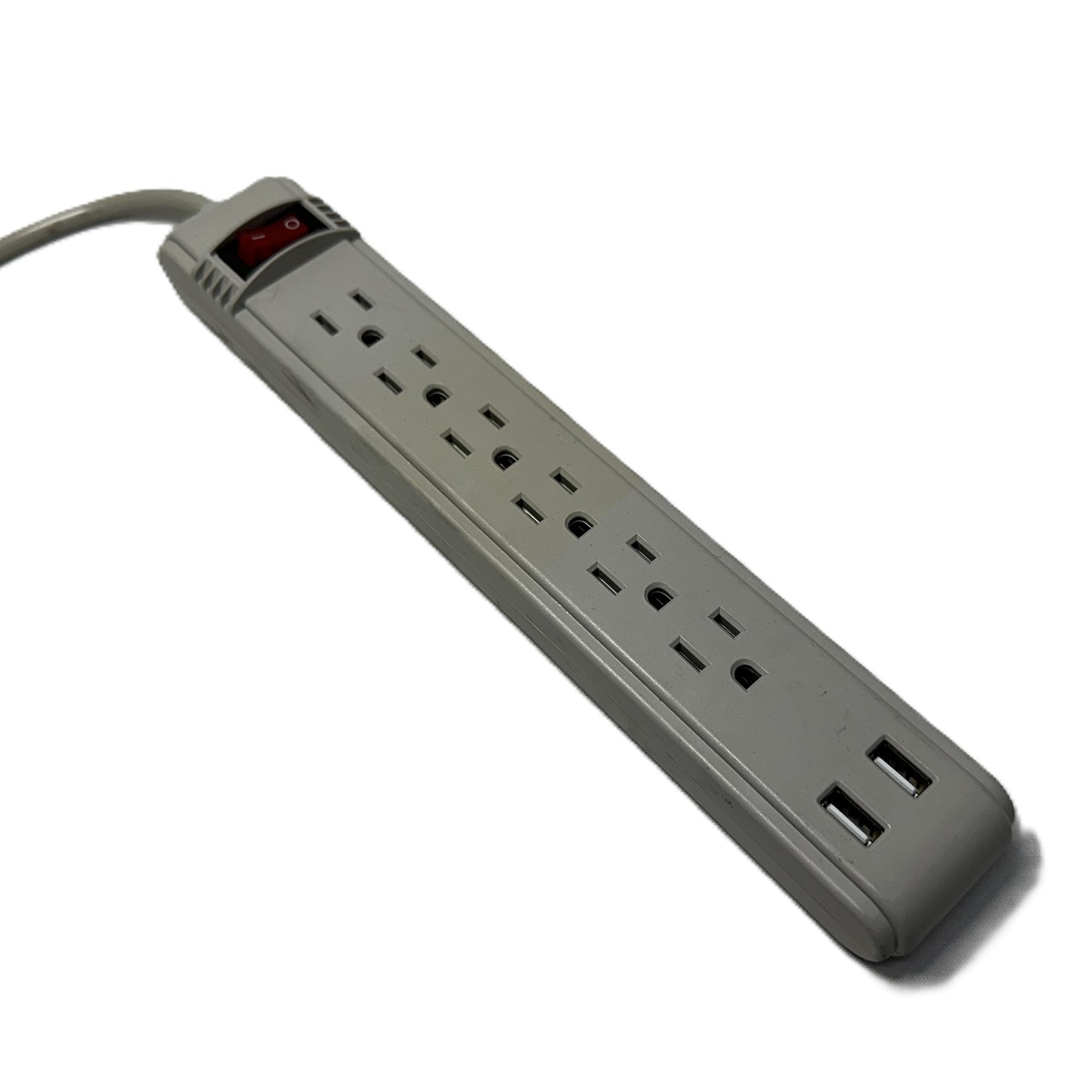 Regleta Electrica de 6 tomas con USB y cable de 3 metros de longitud color gris