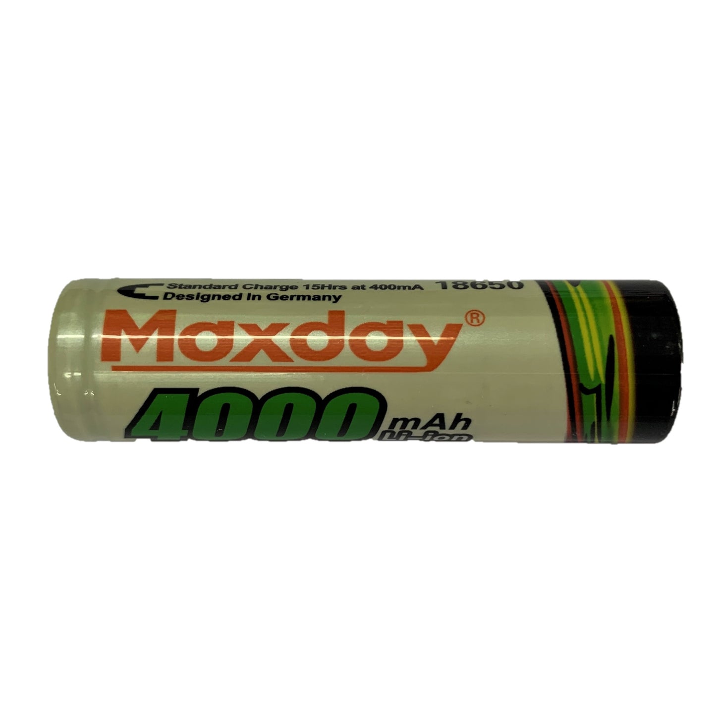 Pila 18650 Recargable Li-Ion 3.7 V 4000 mAh marca Maxday