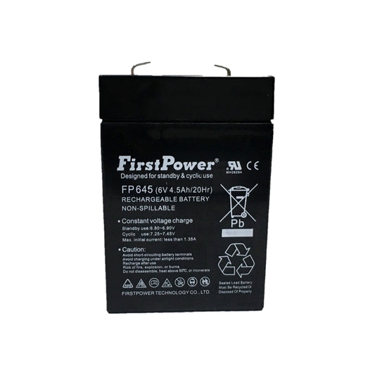 Bateria Seca Recargable 6 V 4.5 Ah sellada marca First Power