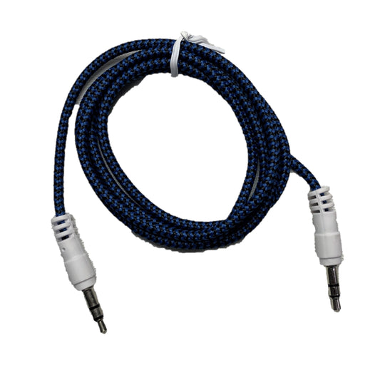 Cable auxiliar tipo tela 2 conectores 3.5 mm estereo 1 metro de largo