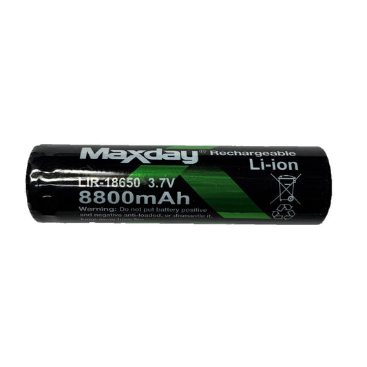 Pila 18650 Recargable Li-ion 3.7 V 8800 mAh marca Maxday