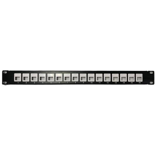 Patch Panel Modular sin jacks de 16 Puertos para rack