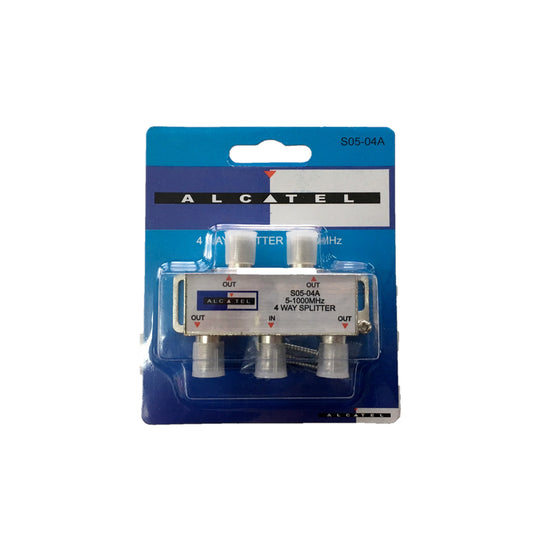 Splitter Coaxial de 1 entrada a 4 salidas marca Alcatel