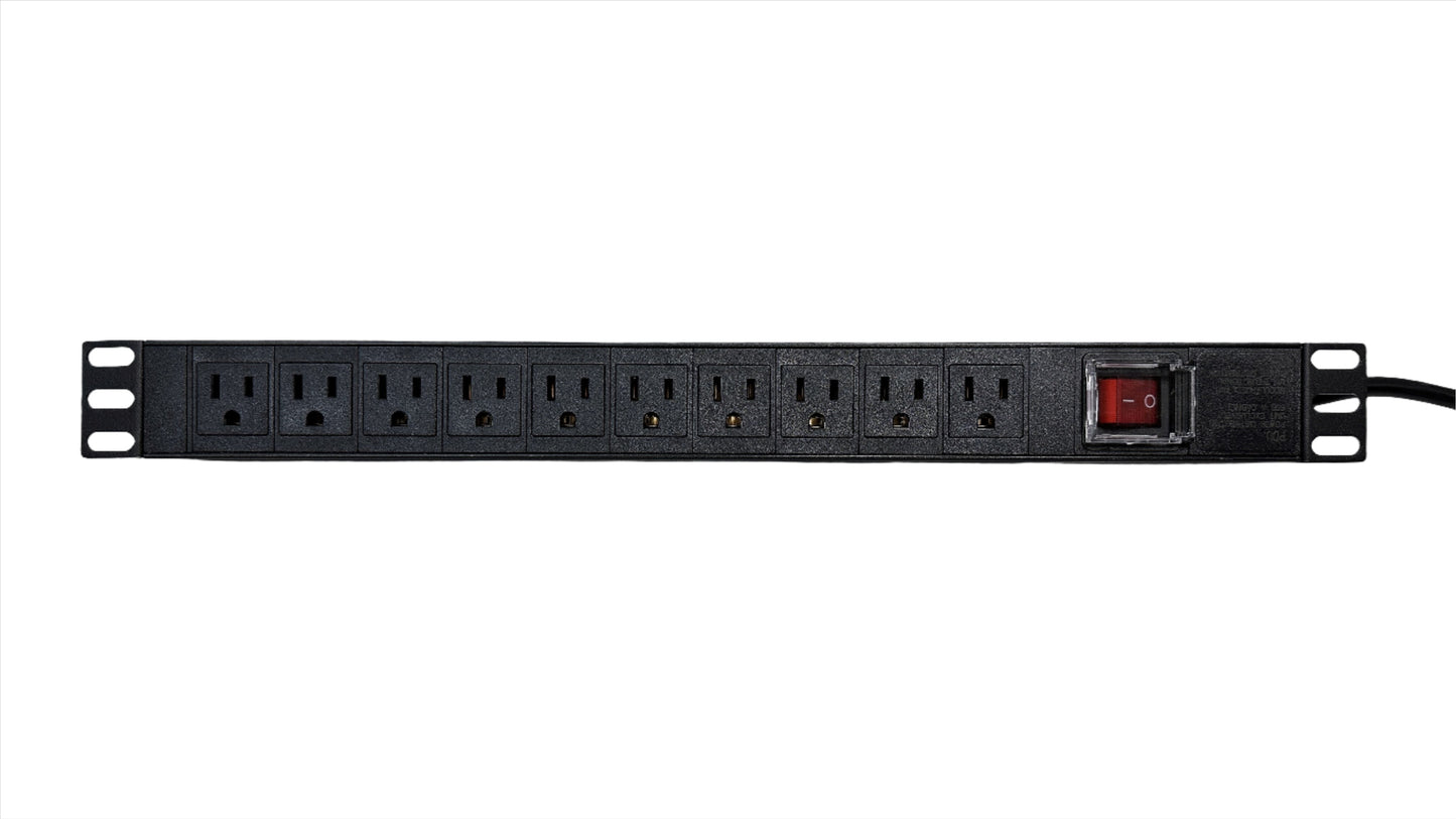 PDU Regleta Electrica Multitoma Horizontal 10 Tomas para Rack