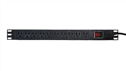 PDU Regleta Electrica Multitoma Horizontal 10 Tomas para Rack