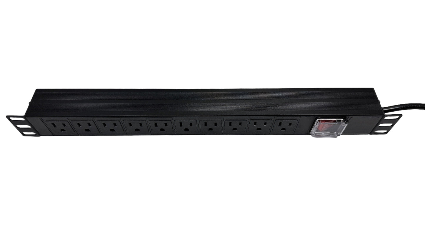 PDU Regleta Electrica Multitoma Horizontal 10 Tomas para Rack