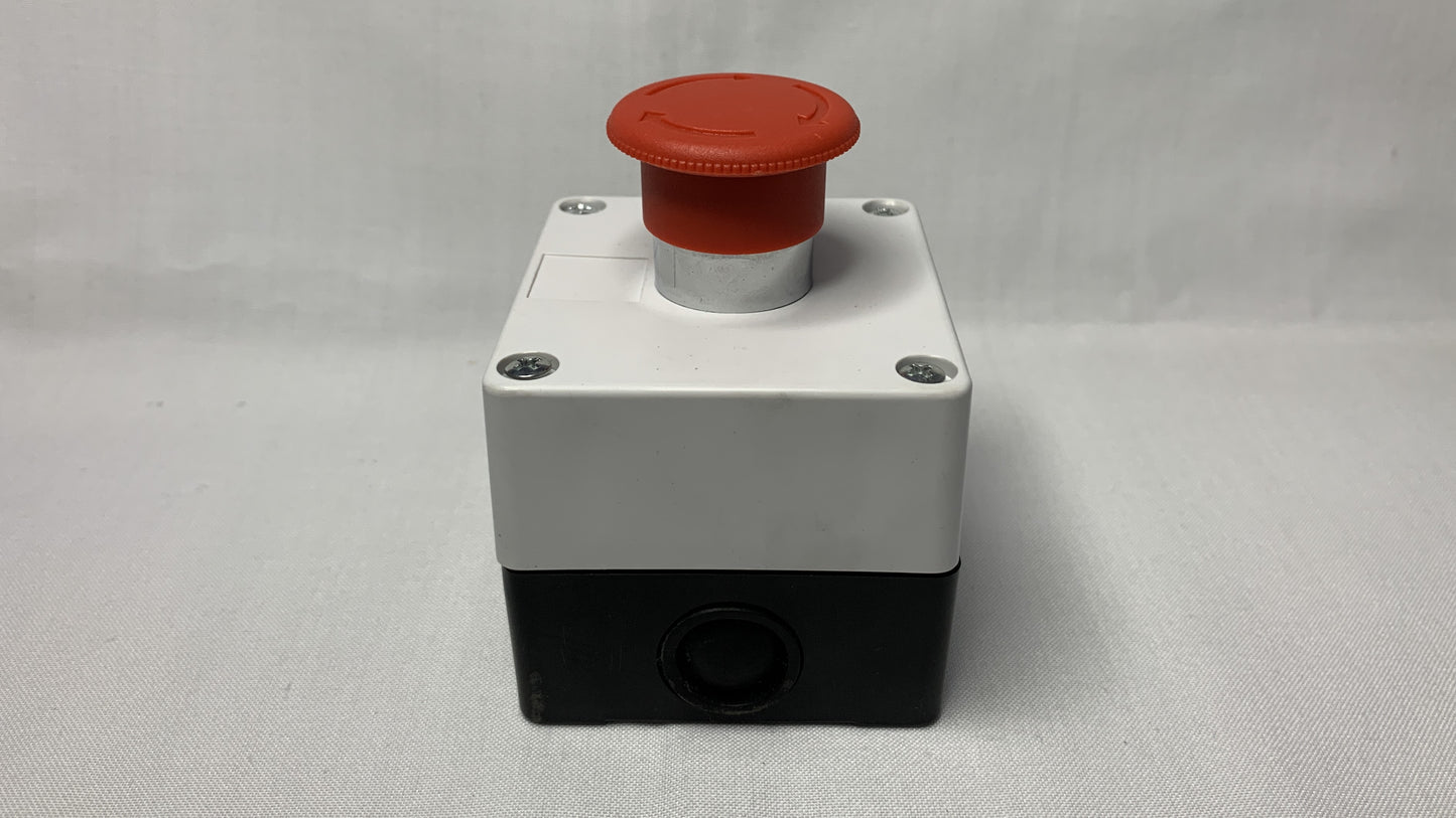 Boton Pulsador tipo hongo 40 mm de Emergencia con Caja