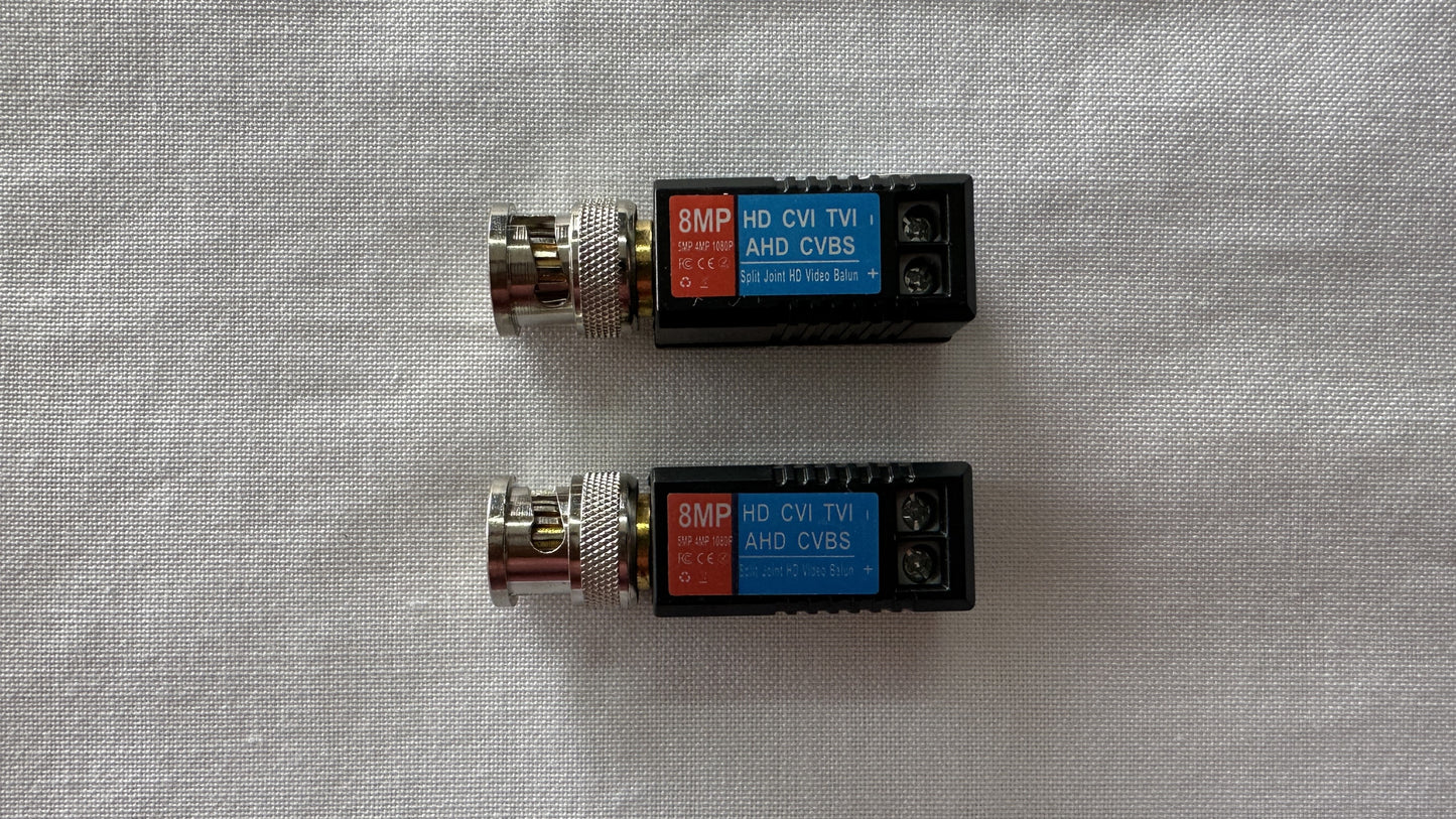 Video Balun HD pasivo 8 MP de BNC a UTP conectores dorados