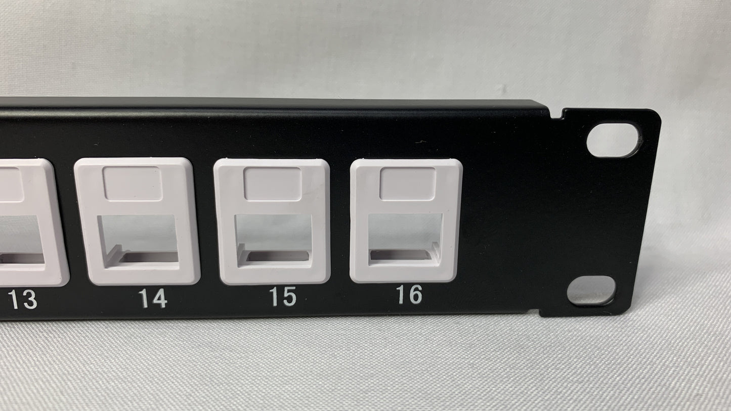 Patch Panel Modular sin jacks de 16 Puertos para rack