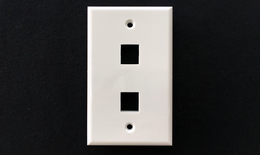 Faceplate Placa RJ-45 tipo Keystone para 2 tomas Jack de Redes