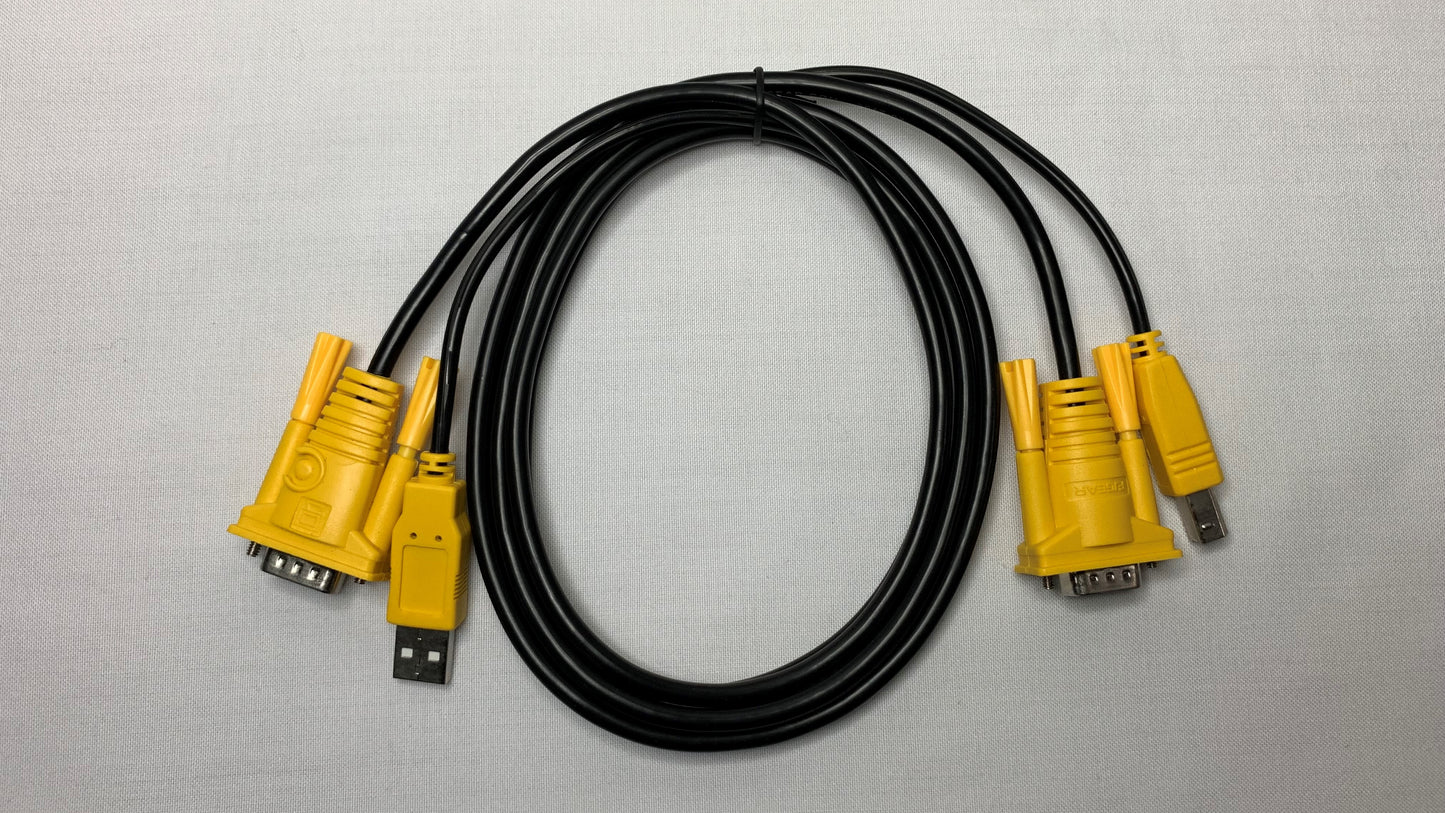 Combo: Switch KVM USB de 4 puertos + 2 cables KVM 1.5 metros