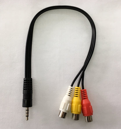 Cable Tripolar audio video de conector 3.5 mm a 3 RCA hembra