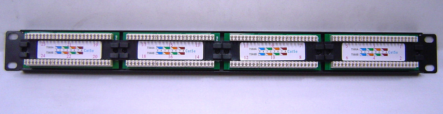 Patch Panel de 24 Puertos categoria 5e para rack