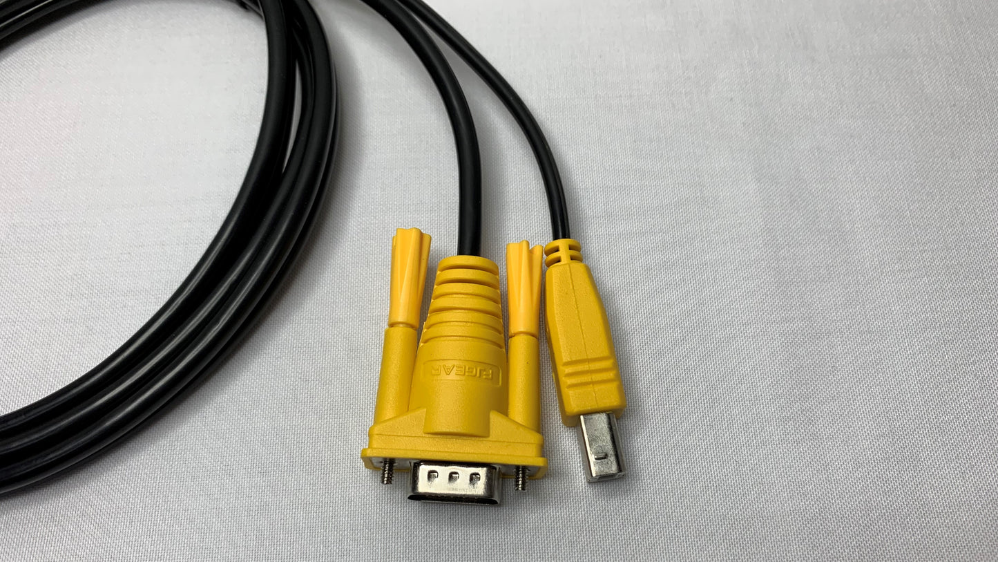 Combo: Switch KVM USB de 4 puertos + 2 cables KVM 1.5 metros