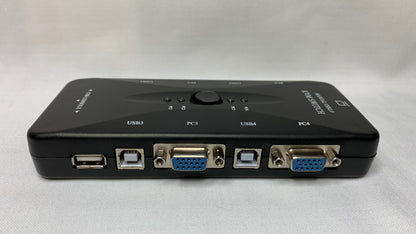 Combo: Switch KVM USB de 4 puertos + 2 cables KVM 1.5 metros